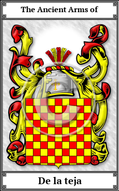 De la teja Family Crest Download (JPG)  Book Plated - 150 DPI